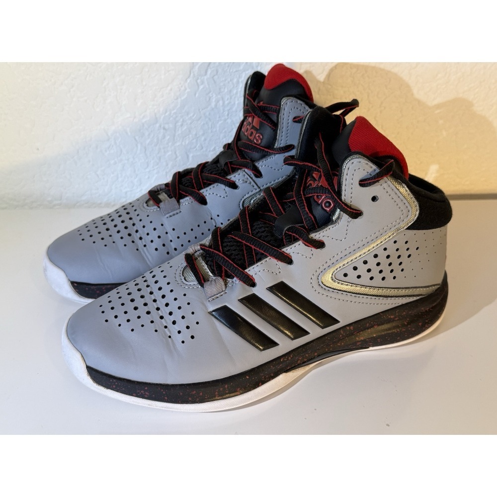 Adidas Basketball Shoes‎ Sneakers Size 5.5 LVL029002 Gray, Red, Black